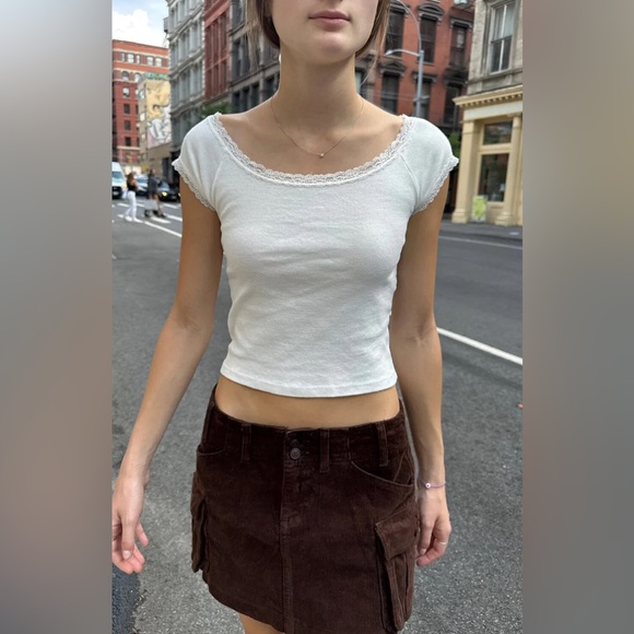 Brandy melville white Larissa lace top - Picture 1 of 5